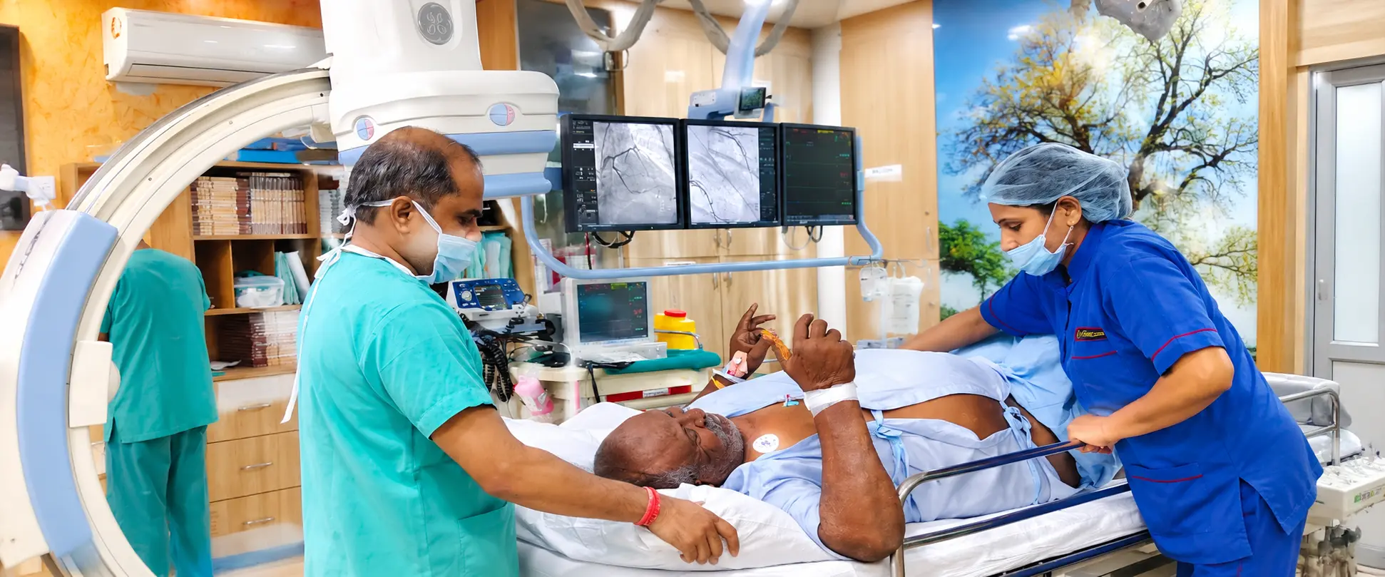Patient at cardio procedure room