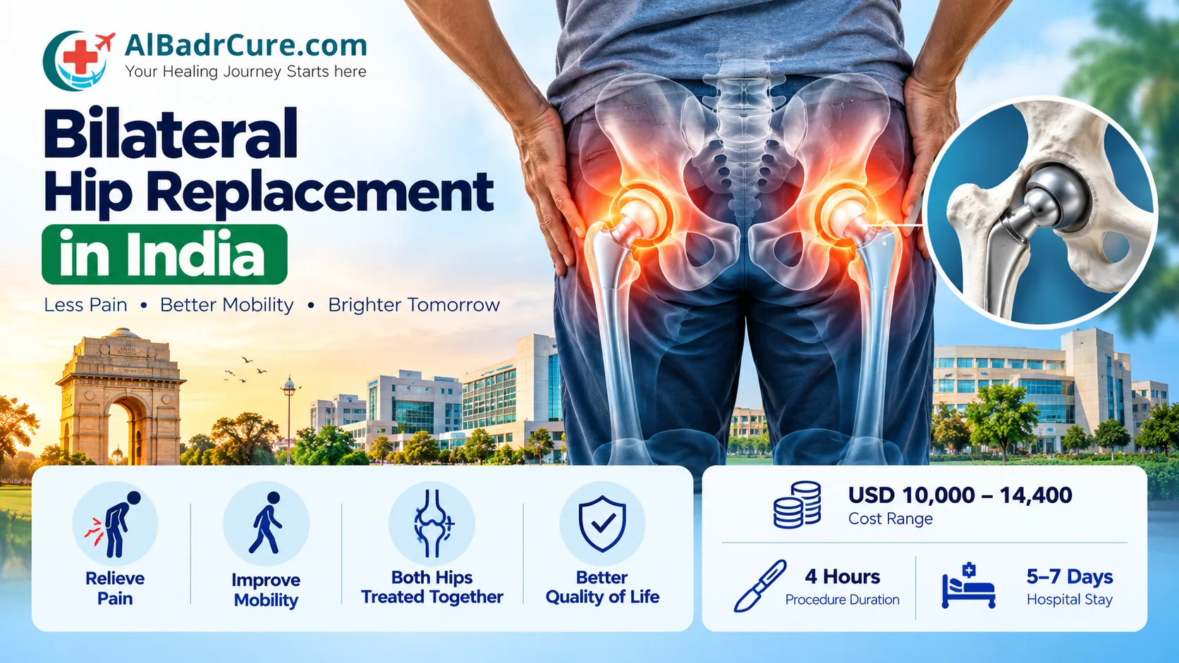 Bilateral Hip Replacement in India: Cost, Surgery & Recovery